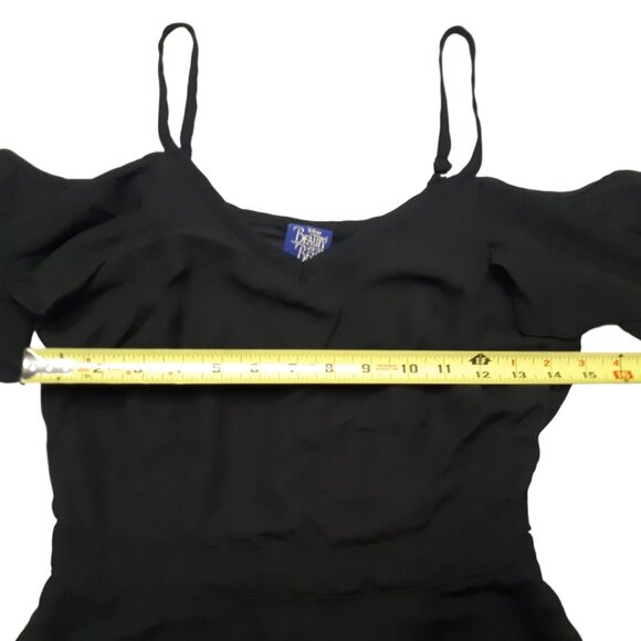 Disney Romper Womens Small Black Cold Shoulder Beauty And The Beast - Picture 2 of 16